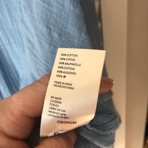 FP We The Free Oversized Cotton Button Down Shirt size LG EUC - Picture 8 of 11